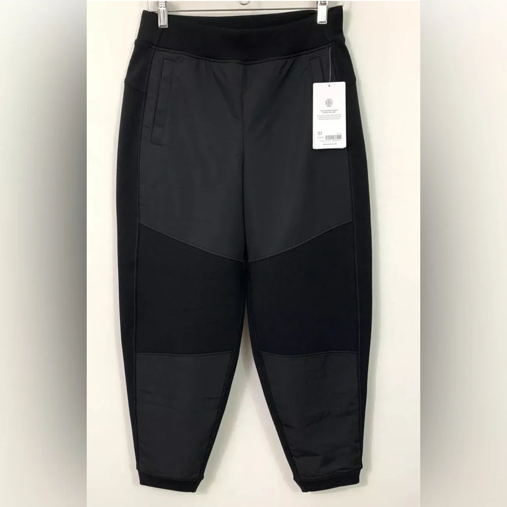 NWT Athleta Get Set Hybrid Barrel Leg Jogger Pants Size 8 High Waist Black - Picture 1 of 7